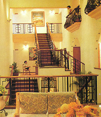 The beautiful lobby/atrium at Hotel Gala